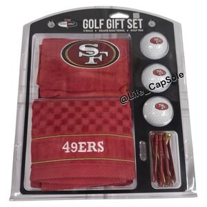 San Francisco 49ers NFL Golf Gift Set  Embroidered Golf Towel 3 Golf Balls Tees